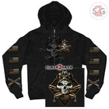 Hot Leathers 2nd Amendment Camo Skull Hooded Sweatshirt Crossed Shotguns Hoodie American Flag