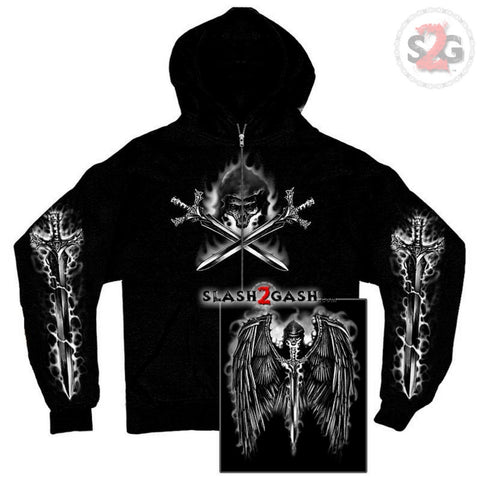Hot Leathers Reaper Wings Zip-Up Hooded Sweat Shirt LIMITED EDITION