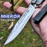 Tachyon 3 Balisong Clone Butterfly Knife Channel w/ Adjustable Spring Latch Mirror Polished Blade
