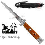 Italian Stiletto Automatic Knife KRISS Switchblade - Snake Blade Wavy, Rosewood Godfather