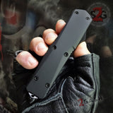 S2G Tactical Knives OTF Recon D/A Black Automatic Knife - REAL Damascus Double Edge Dagger Spear Point Switchblade