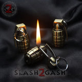 Grenade Fire Starter - Emergency Permanent Match Survival Key Chain Flint Camping Kerosene Lighter