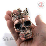 Crowned Skull Herb Grinder King Skull Tobacco Mill - 2 Colors
