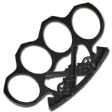 Wild West Gunslinger Belt Buckle Paperweight - Black Brass Knuckles