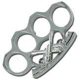 Wild West Gunslinger Silver Belt Buckle Paperweight brass knuckles