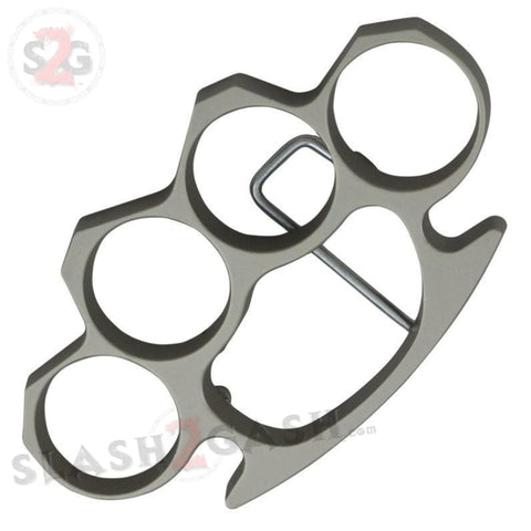 Classic Knuckles with Horizontal Belt Attachment (meant to be worn) - Silver/Nickle Buckle