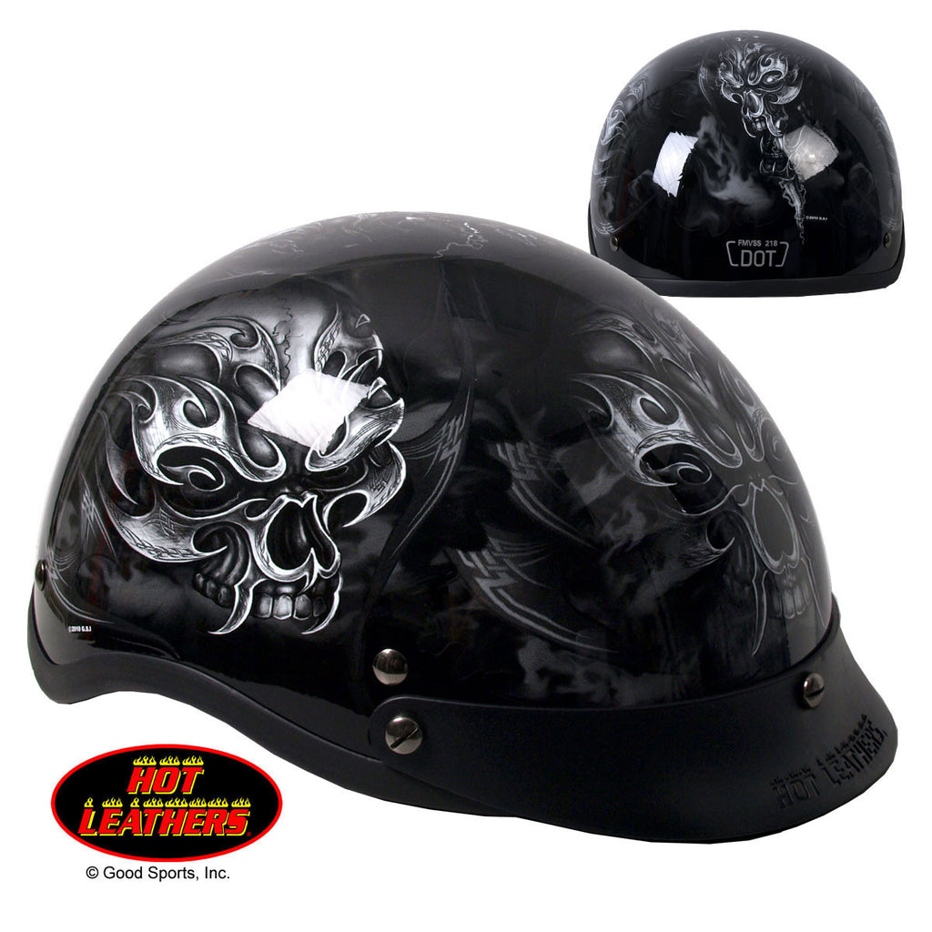 black motorcycle helmet too hot Leathers Flat Matte Skull Cap Half for Men and Women DOT Approved HLD1001 Density Eps Liner WHY IS IT SO HOT!?
