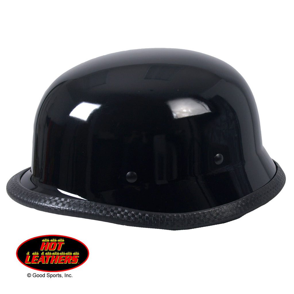 german low profile motorcycle helmet Hot Leathers German Style Gloss Black Low Profile Novelty Helmet Shiny – Slash2Gash