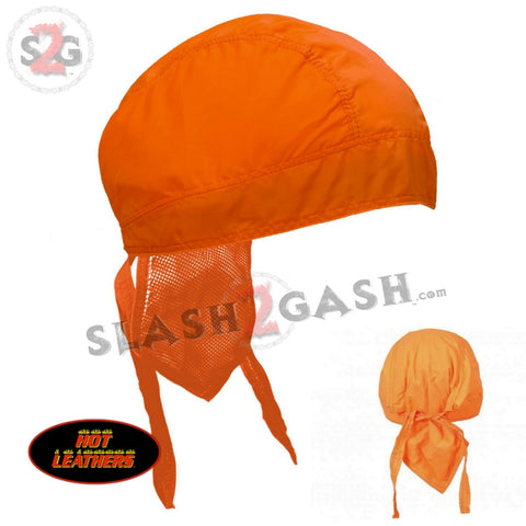 Hot Leathers Safety Orange Premium Hi-Vis Headwrap Neon Du-Rag Doo Rag Skull Cap