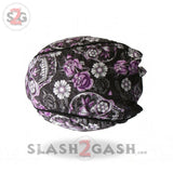 Hot Leathers Sugar Skull Headwrap Roses & Flower Premium Du-Rag Doo Rag Cap