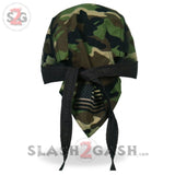 Hot Leathers 2nd Amendment Camo Skull Headwrap Premium Biker Du-Rag Head Wrap HWH1094