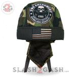 Hot Leathers 2nd Amendment Camo Skull Headwrap Premium Biker Du-Rag Head Wrap HWH1094