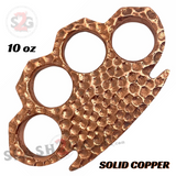 Copper Brass Knuckle Duster Heavy Duty Paper Weight - Hammer Design