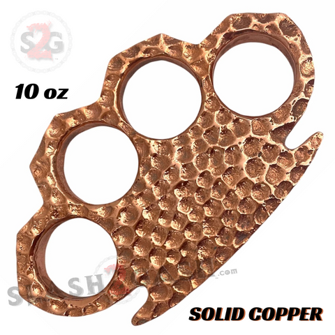 Copper Brass Knuckle Duster Heavy Duty Paper Weight - Hammer Design