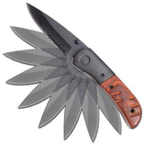 Redwood Hidden Release Dual Action Automatic Knife Serrated Small