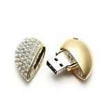 Crystal Heart USB Flash Drive 2.0 Magnetic Necklace 16 GB - 6 Colors Gold