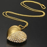 Crystal Heart USB Flash Drive 2.0 Magnetic Necklace 16 GB - 6 Colors Gold