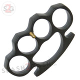 Classic Heavy Duty Belt Buckle & Paperweight - Black Brass Knuckles Solid Aluminum