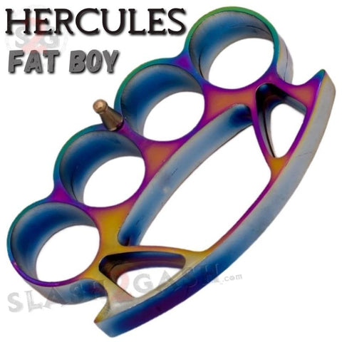 Rainbow HERCULES Knuckles Extra Wide Large Chubby Chunk Buckle - Big Hands Tall Paper Weight Titanium