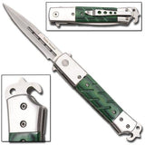 Hidden Release Dual Action Automatic Knife Jungle Green - Toxic Venom