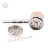 Six Shooter Rotating Revolver Smoking Bullet Metal Pipe With Grinder