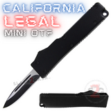 California Legal Mini Out The Front Knife Small Automatic Switchblade Key Chain Knives - Black Hornet