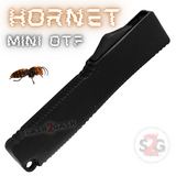 California Legal Mini Out The Front Knife Small Automatic Switchblade Key Chain Knives - Black Hornet