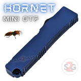 Mini OTF Dark Blue California Legal Out The Front Knife Small Automatic Switchblade Key Chain Knives - Hornet