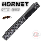 California Legal Mini Out The Front Knife Small Automatic Switchblade Key Chain Knives - Carbon Fiber Hornet