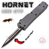 Mini Out The Front Knife with Clip Small Automatic Switchblade Key Chain Knives - Carbon Fiber Hornet