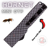 Tanto Carbon Fiber Mini Switchblade knife Out The Front with Clip Small Automatic Key Chain Knives - Hornet