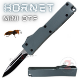 Mini OTF Gray California Legal Out The Front Knife Small Automatic Switchblade Key Chain Knives - Hornet