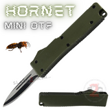 Olive Drab Green Mini OTF California Legal Out The Front Knife Small Automatic Switchblade Key Chain Knives - Hornet