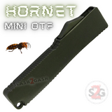 Olive Drab Green Mini OTF California Legal Out The Front Knife Small Automatic Switchblade Key Chain Knives - Hornet