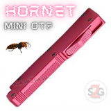 California Legal Mini Out The Front Knife Small Automatic Switchblade Key Chain Knives - Pink Hornet