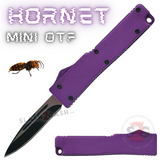 California Legal Mini Out The Front Knife Small Automatic Switchblade Key Chain Knives - Purple Hornet