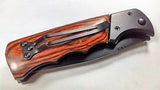 Intimidator Rosewood Tactical Grip Automatic Knife Serrated w/ Saftey Lock