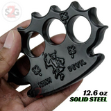 Supreme Irish Dalton Global Brass Knuckles Spiked Paperweight - Black Licensed Robbie Dalton Knucks Heavy Duty Steel Buckle Duster