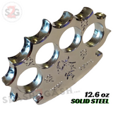 Dalton Global Brass Knuckles Live Free or Die Free Paperweight - Silver/Chrome Robbie Dalton Irish Devil Knucks Heavy Duty Steel Buckle