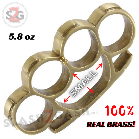 Real Brass Knuckles Heavy Duty Belt Buckle Paperweight Iron Fist Knuckle Duster - Small