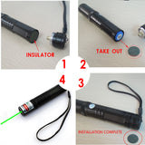 Green Laser Pointer Pen JD-851 High Power Military Grade 10 Miles + Star Cap + Battery + Charger 532nm