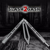 Stonewash Butterfly Knife TRAINER Balisong w/sheath Dull Spring Latch