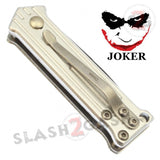 California Legal Mini Joker Knife Automatic Switchblade Knives - Silver