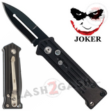 California Legal Mini Joker Knife Automatic Switchblade Knives - Black with Safety