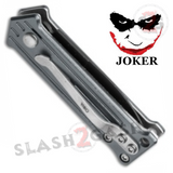 California Legal Mini Joker Knife Automatic Switchblade Knives - Dark Silver/Grey