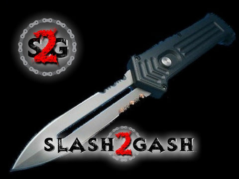 Cupid (Joker) OTF Automatic Knife Single Action Black Serrated TAIWAN S2G slash2gash