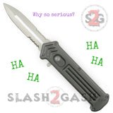 Cupid (Joker) OTF Automatic Knife Single Action Grey Serrated TAIWAN S2G slash2gash