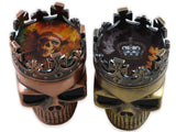 Crowned Skull Herb Grinder King Skull Tobacco Mill - 2 Colors