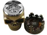 Crowned Skull Herb Grinder King Skull Tobacco Mill - 2 Colors