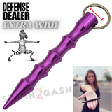 Wavy Kubotan Self Defense Stick Keychain Ninja Weapon - Purple Extra Wide Thick Kubaton Women Protection Martial Arts